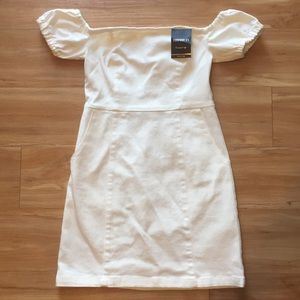 White off the shoulder mini dress